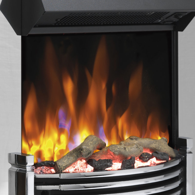 Dimplex Helmsdale Optiflame Electric Inset Fire, 52cm W, Chrome