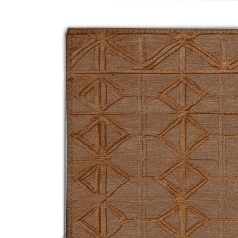 Trellis Brown Indoor and Outdoor Area Rug, Rectangle 4' x 6'