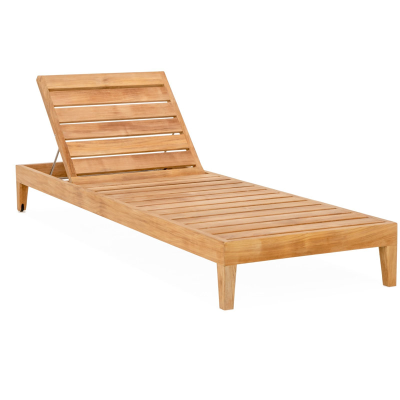 Classic Teak Chaise Lounge - Charcoal, Indigo