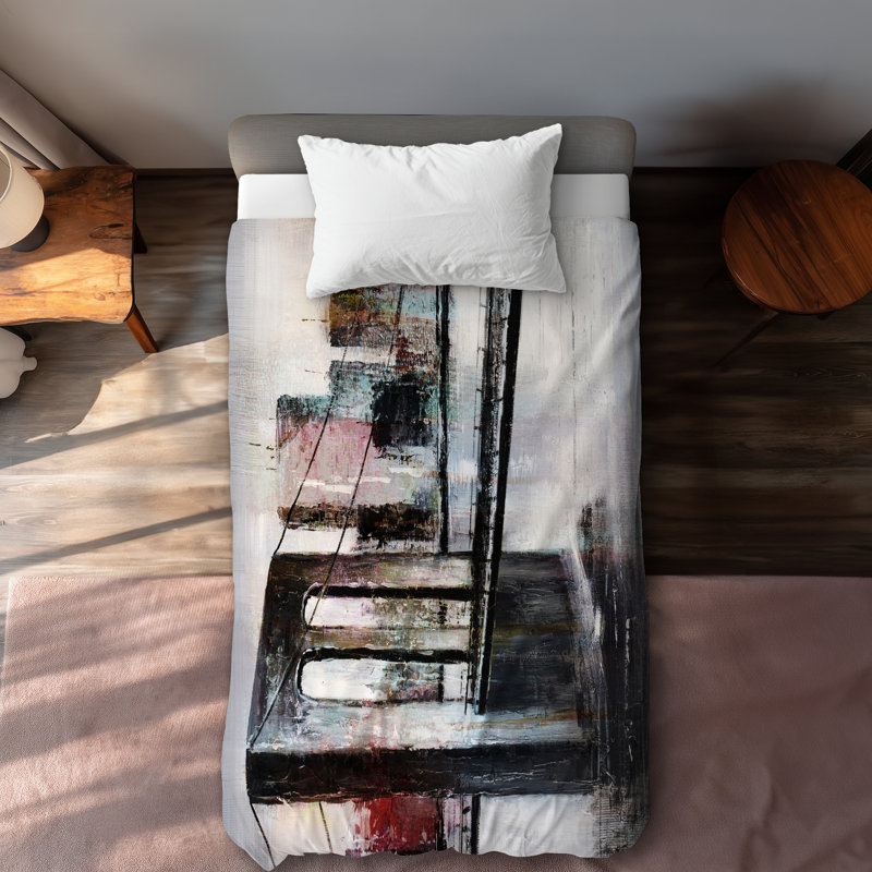 Abstract Bridge Cityscape - Black Bridge Duvet Cover | Home Decor
