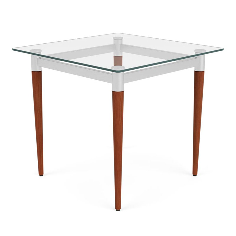 Siena Lounge Reception End Table - Glass Top, Cherry