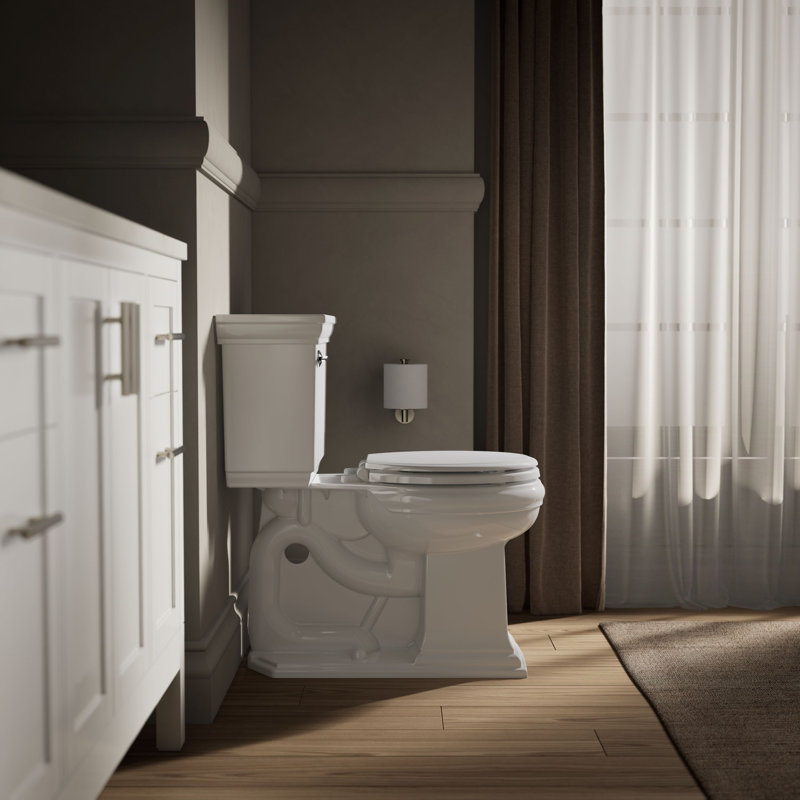 Ridgewood Quiet-Close Compression-Molded Wood Toilet Seat, Round, White