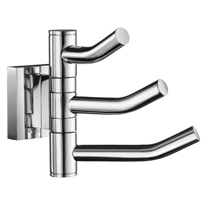 Wall mounted triple robe hook - square escutcheon 