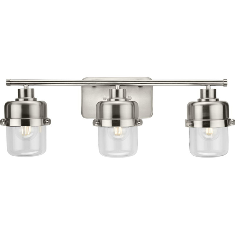 3 - Light Dimmable Vanity Light, Brushed Nickel