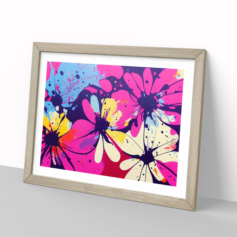 Unbelievable Flower Splash Abstract - Framed Print, 25cm H x 34cm W x 2cm D, Oak