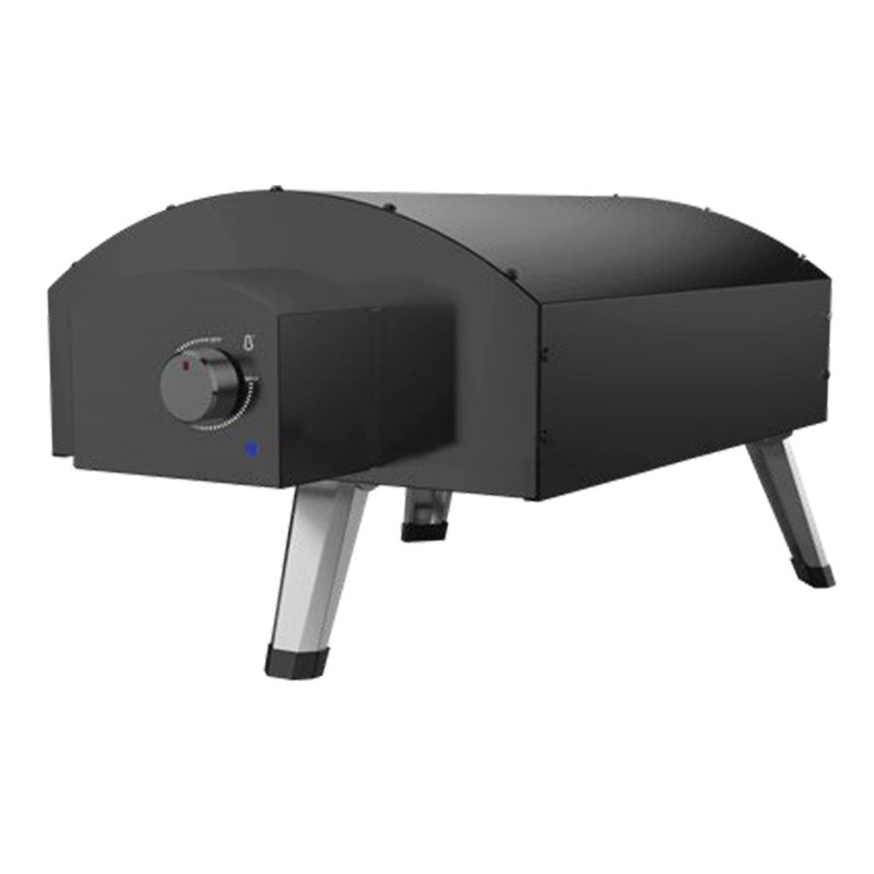 Black Steel Electric Outdoor Portable Pizza Oven with Stone Surface