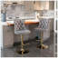 Tabourets de bar pivotants en velours doré à hauteur réglable de 25 à 33 pouces, tabourets de bar rembourrés modernes avec dossier capitonné confortable pour un pub à la maison et un îlot de cuisine (gris, ensemble de 2)-792676185-792676190