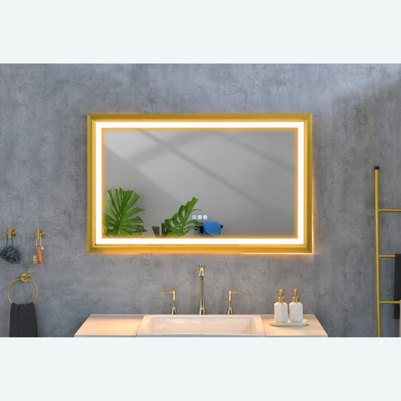 Miroir mural Daesia, Doré, 30 po x 48 po