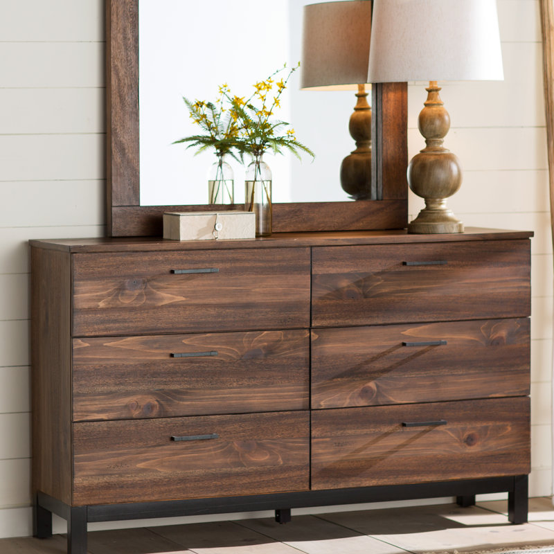 Commode double 6 tiroirs avec miroir Erithon