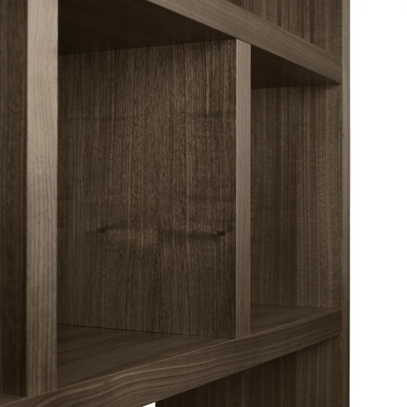 Bibliothèque en bois manufacturé Stetson, Noyer, (4 tablettes) H 63 po x l 59 po x P 13 po
