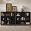 Bibliothèque Abrianna de style ferme moderne, 2 niveaux, 8 cubes, 145 cm (57,1 po), coins arrondis et base renforcée.-1454321878-1500715022