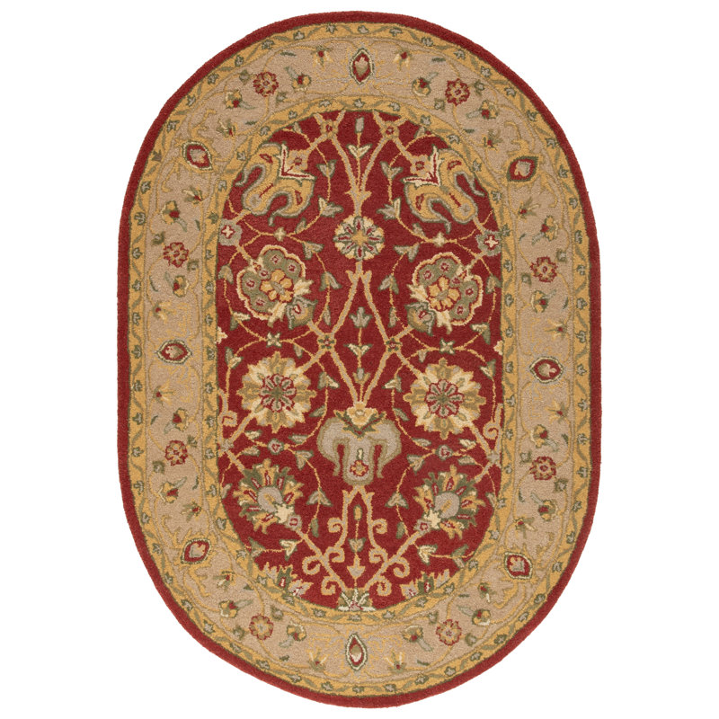 Dunbar Hand Tufted Wool Oriental Rug, Oval 4'6" x 6'6" 