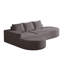 Canapé en chenille moderne en L 108,5 po avec 3 coussins pour la chambre à coucher, gris, sièges, lignes arrondies, haute résilience, confortable et respirant, sans assemblage, combinaison, coussins décoratifs-1385555248-1385555251