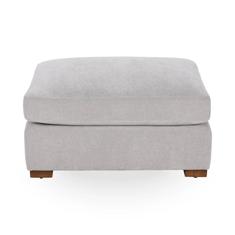 Audrey Upholstered Ottoman, Elite Gray Performance Upholstery