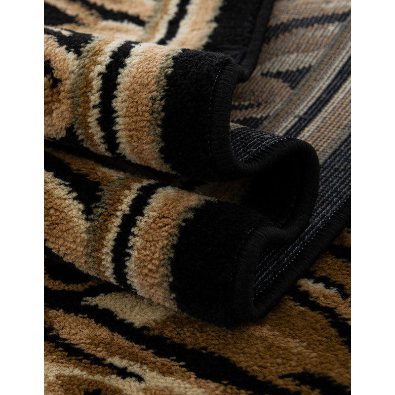 Testerman Animal Print Brown Area Rug, Runner 2'7" x 12'