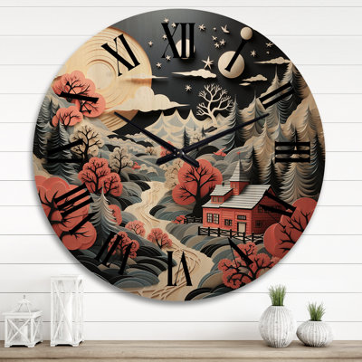 Horloge murale en bois massif Orenda