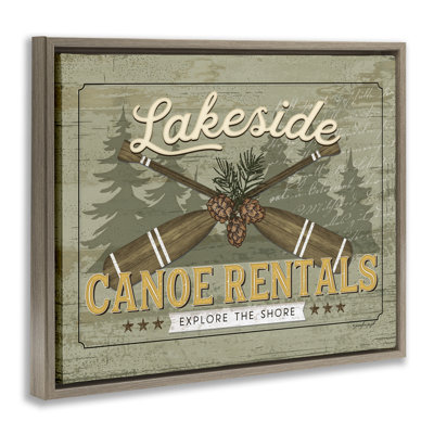 Art mural sur toile flottant Lakeside Canoe