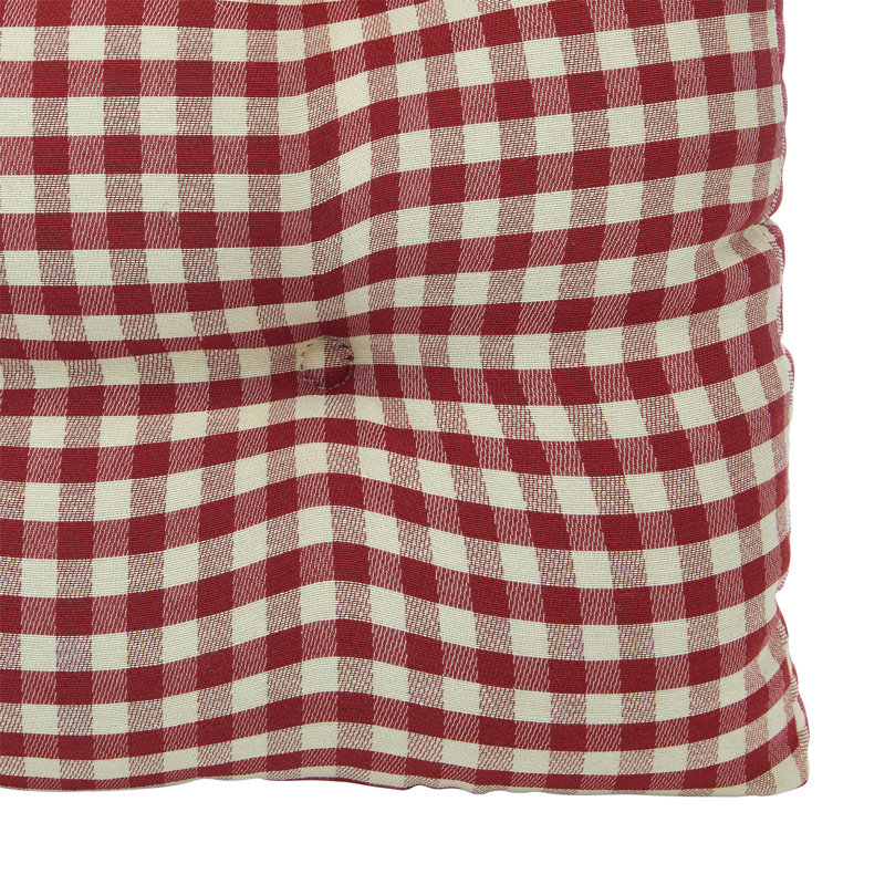 Outdoor 3'' Dining Chair Seat Cushion, Gingham Red