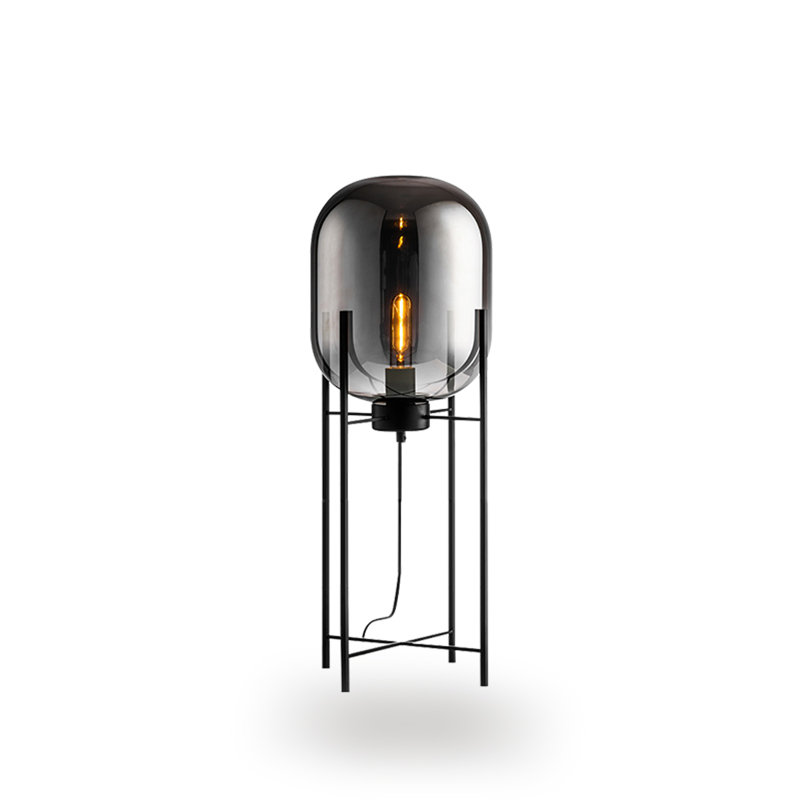 Lampe de plancher de chambre à coucher haut de gamme Iron Artistic Minimalist, Argent argent, 39.37"