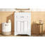 Meuble-lavabo 24 po avec lavabo en céramique intégré, armoire de salle de bain avec 2 portes, 1 tiroir basculant et meuble-lavabo simple pour petite et moyenne salle de bain-130940492
