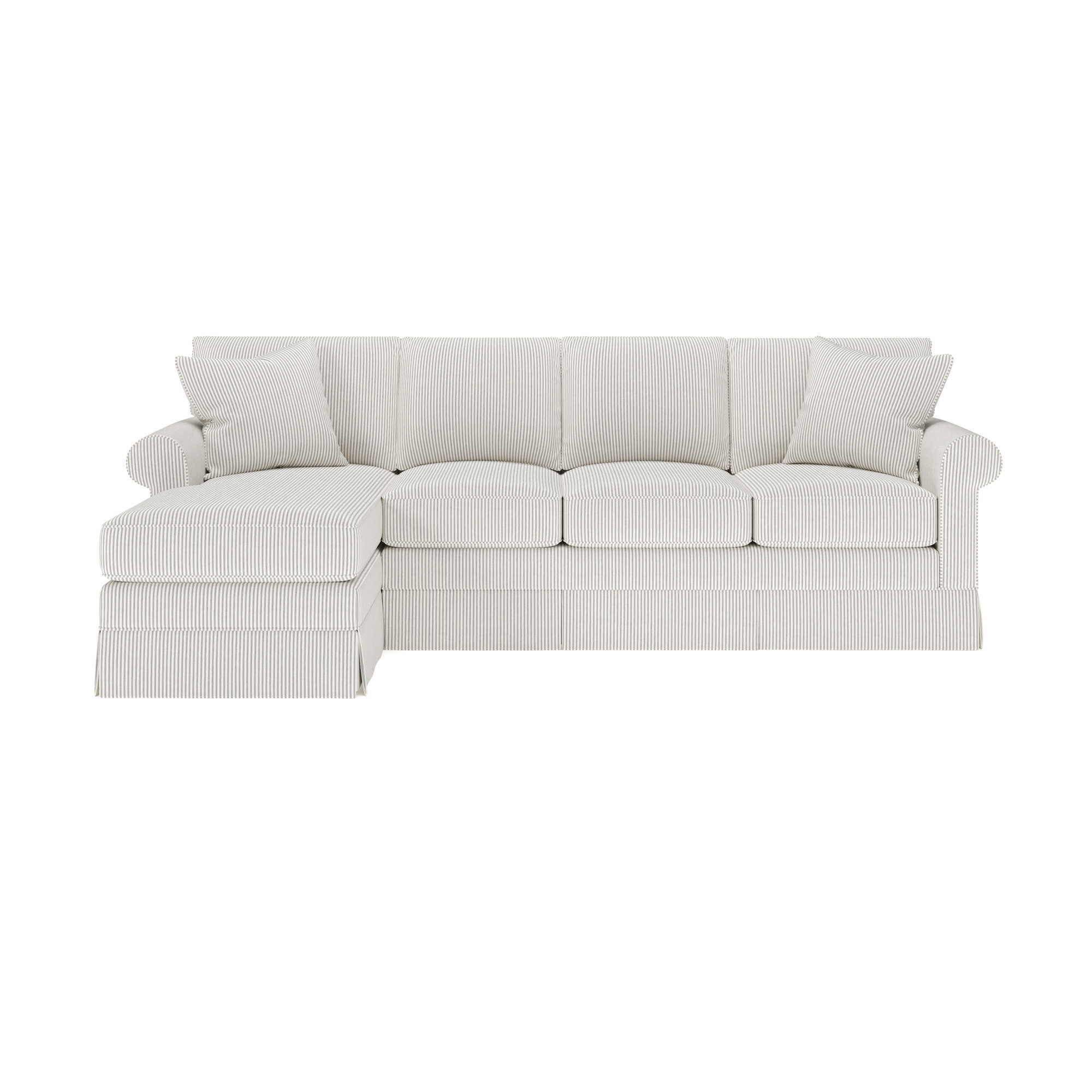 Friedman 2 - Piece Upholstered Sleeper Sectional, Cruise Gray Striped, Left Hand Facing