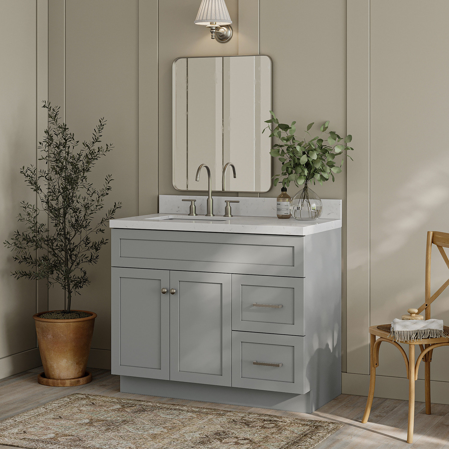 Winston Porter Partham 42'' Free Standing Single Bathroom Vanity with ...
