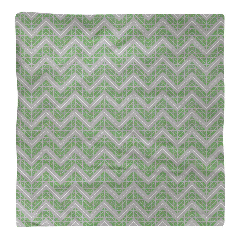 Serviette de coton à la main inversée classique Stephenie, Sergé de coton, Vert / Gris, H 0,1 po x l 10 po x P 10 po
