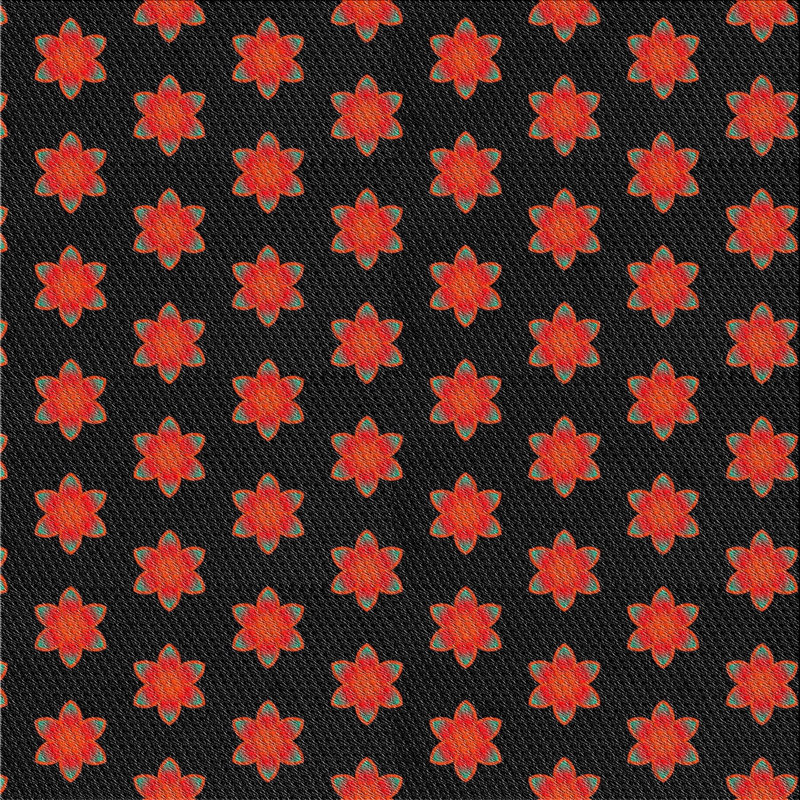 Tapis rouge à motif floral, Carré 8 pi