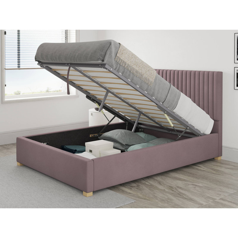 Chevy Upholstered Ottoman Storage Bed, Kingsize (5'), Blush