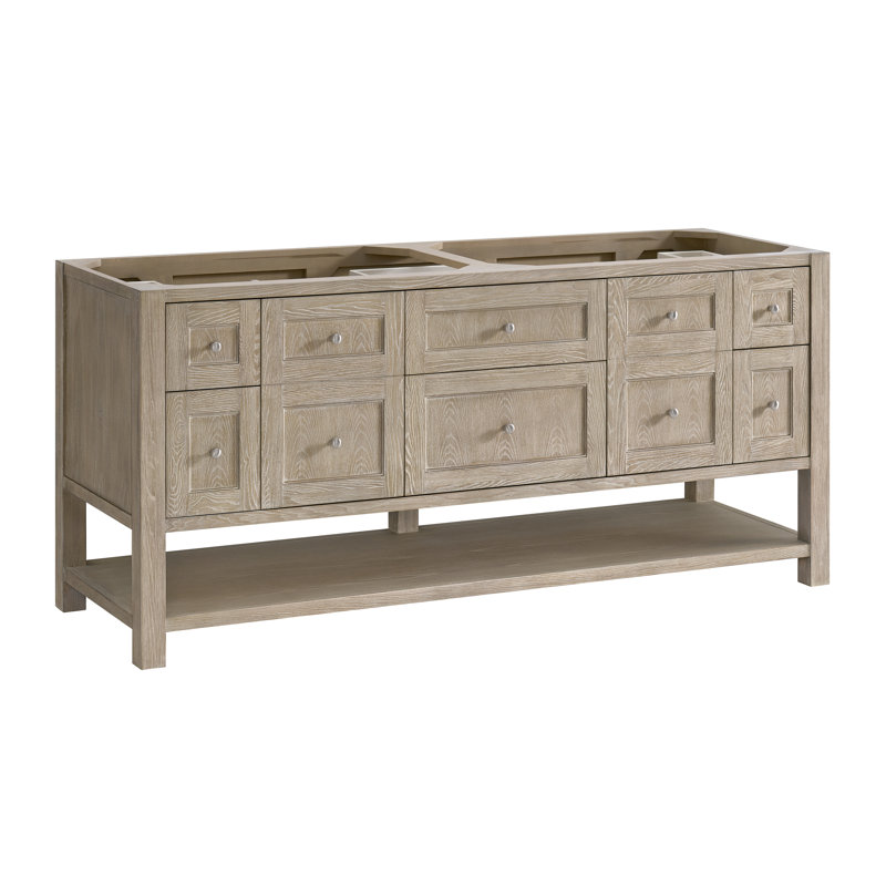 Breckenridge 72'' W Double Vanity, Whitewashed Oak, 8" Widespread, Siberian