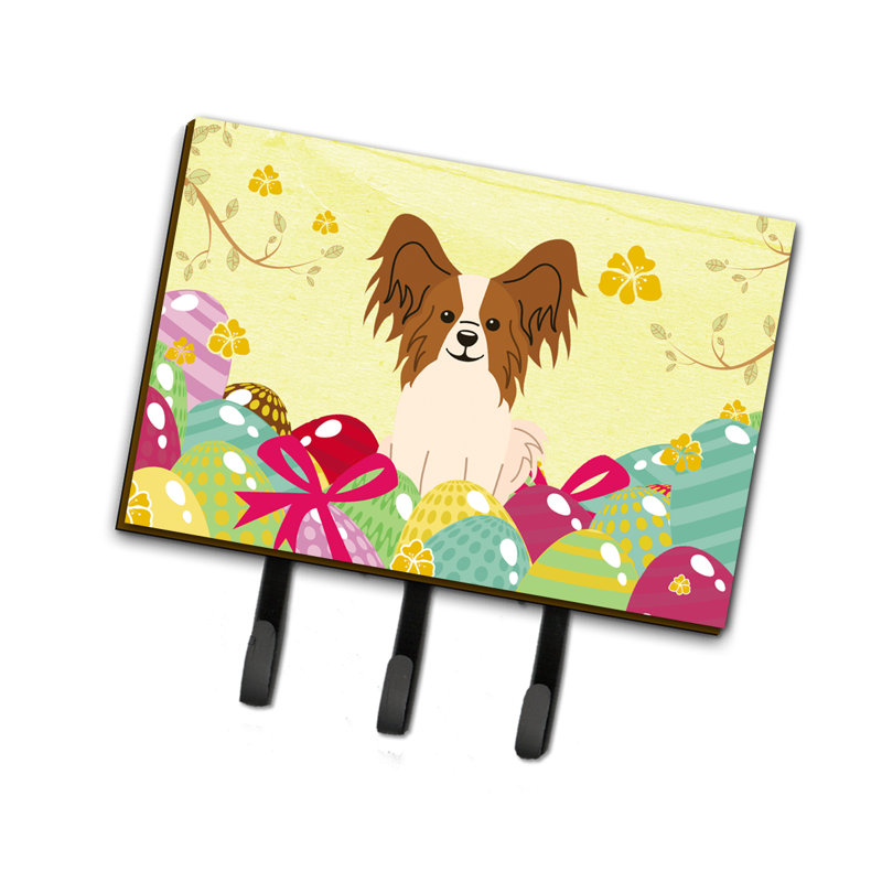 Wall Organizer with Key Hooks, Red/Yellow