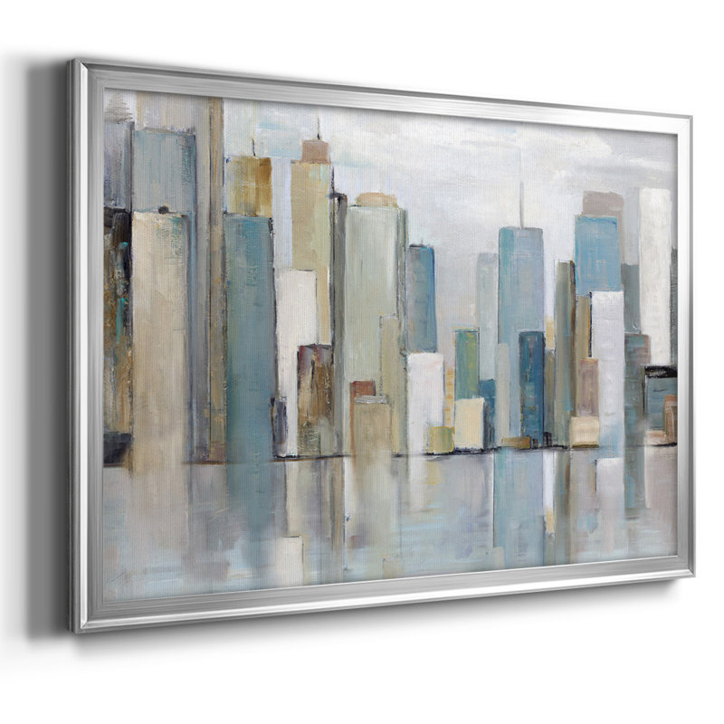 City Reflections - Toile tendue avec châssis encadré - 49444, H 26 po x l 38 po x P 1,5 po, Argent
