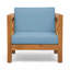 Fauteuil club de style Mid-Century moderne avec structure et coussin d'extérieur en bois d'acacia-2074528005-2074528007