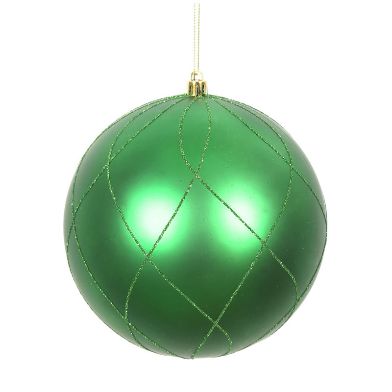 Ornement boule 6 po mat et scintillant, Vert