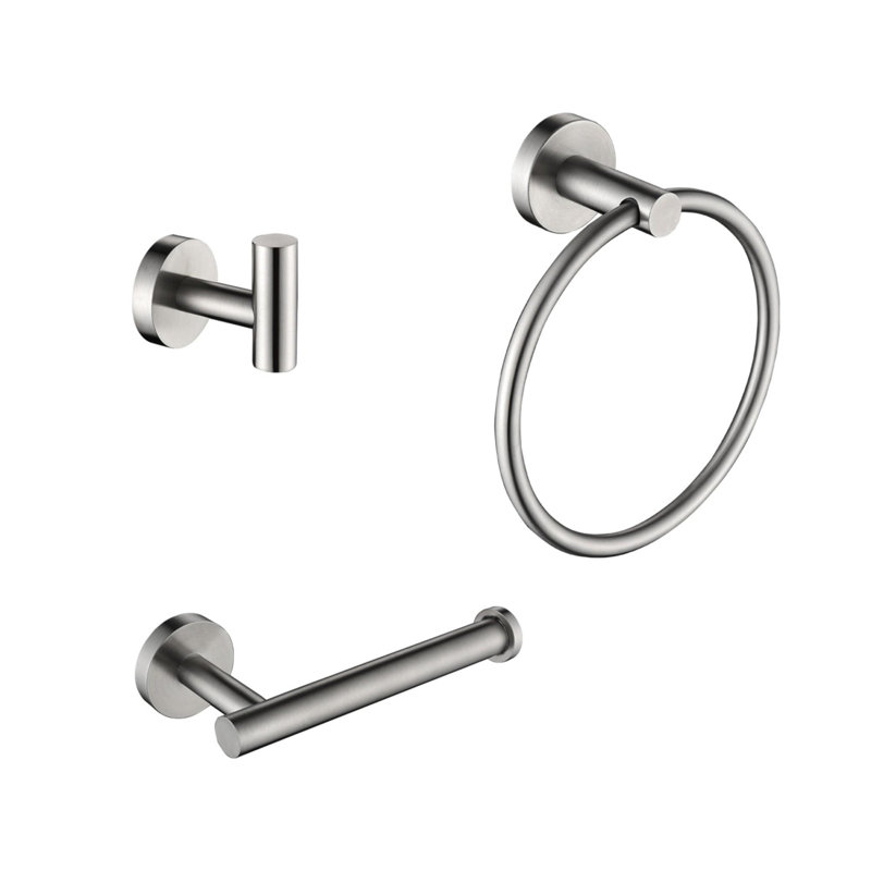 Non-corrosive and rust-resistant high-quality wall-mounted bathroom hardware set (3-piece set), Brushed Nickel