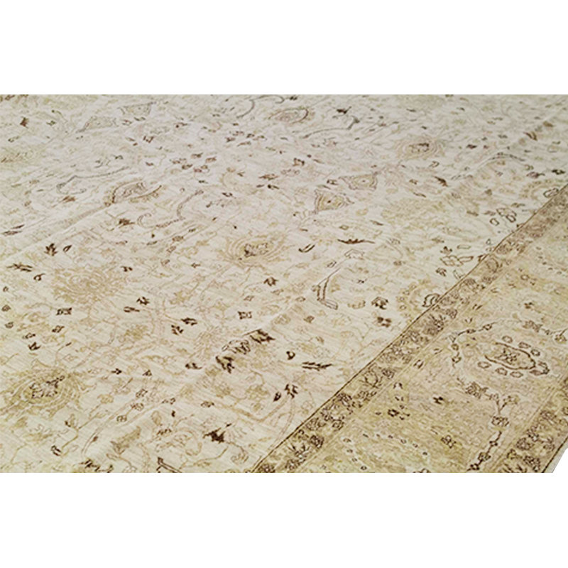 Tapis ivoire et beige noué à la main de haute qualité