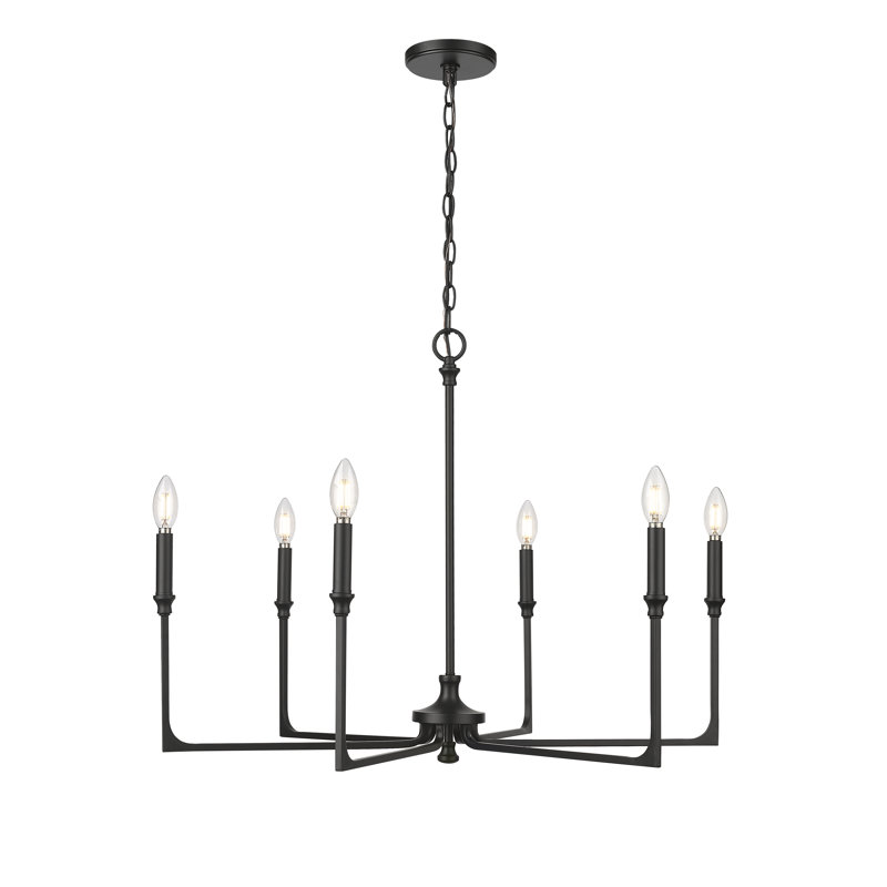 Lustre large de 32 po Azara, Noir mat, 6