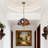 3-Light Stained Glass Pendant Light Flwoer Shade