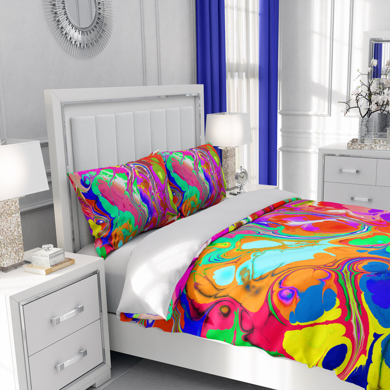 Abstract Duvet Cover, King Duvet Cover + 2 King Shams