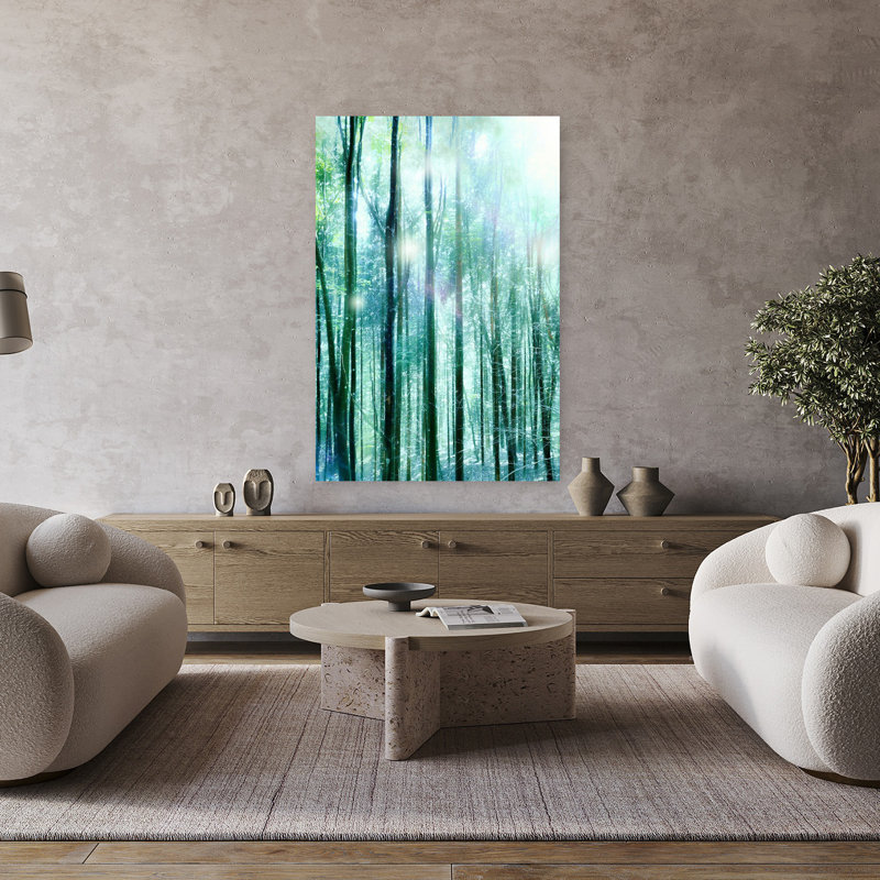 Art contemporain, art abstrait paisible, forêt naturelle, H 48 po x l 32 po