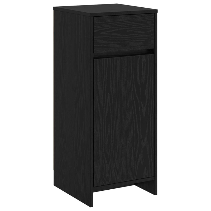 Engineered Wood Linen Cabinet, Black Oak