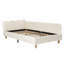 Velvet 3FT Single Upholstered Bed with Safety Rail, Adjustable Armrests, Solid Rubberwood Legs, 90x190 cm-1907138749