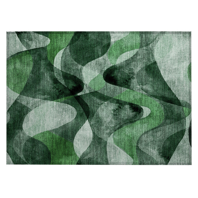 Tapis extérieur lavable antidérapant 2 pi x 3 pi vert Fern