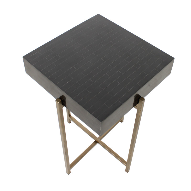Table de bout en résine Adela, Noir