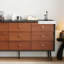 Armoire d'appoint en noyer massif et bois manufacturé-1189422340