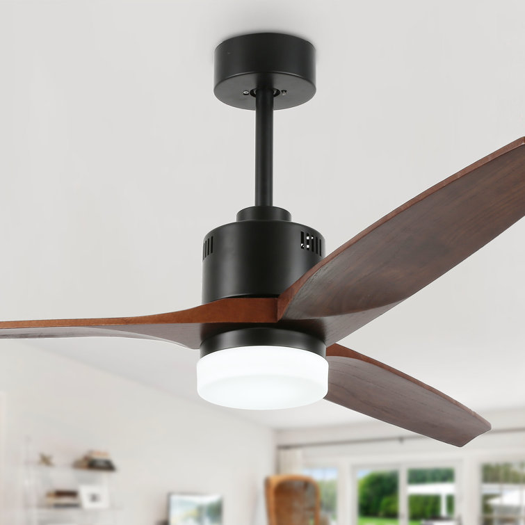 Bertrande 52 inches LED Ceiling Fan with 3 Wood Blades and Remote Control