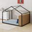 Structure de lit en métal avec tablettes et lumières-694463765-694463786