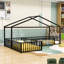 Structure de lit House avec clôture-1475202941
