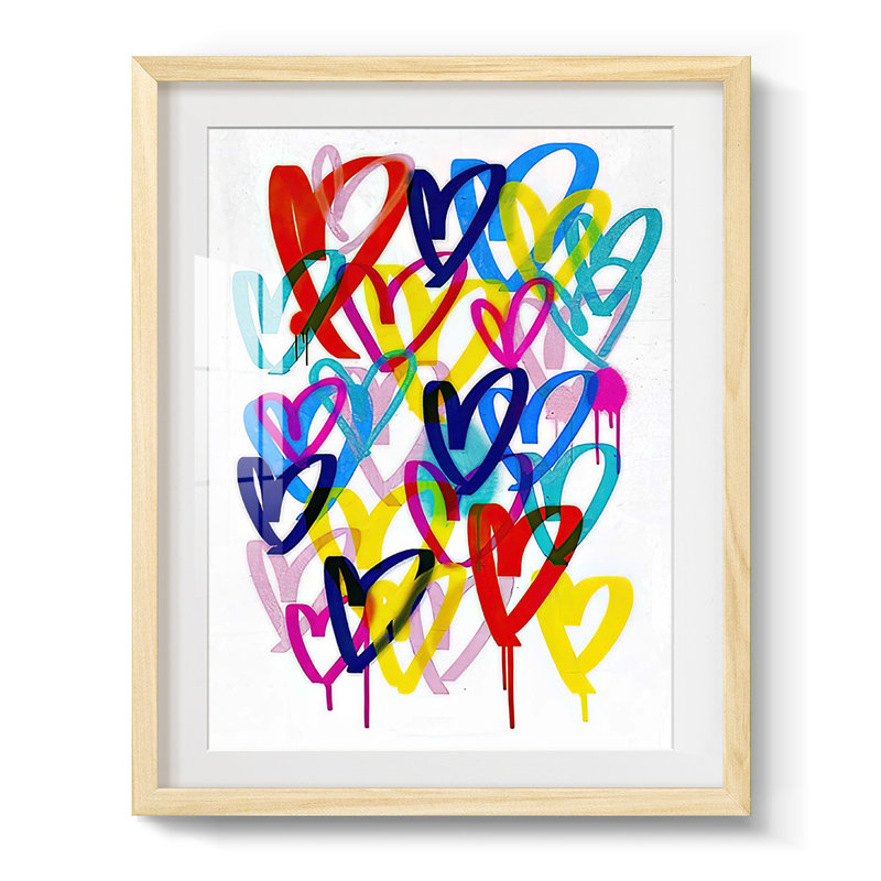 «Hearts Aflutter I», impression encadrée, H 28,5 po x l 20,5 po, Naturel