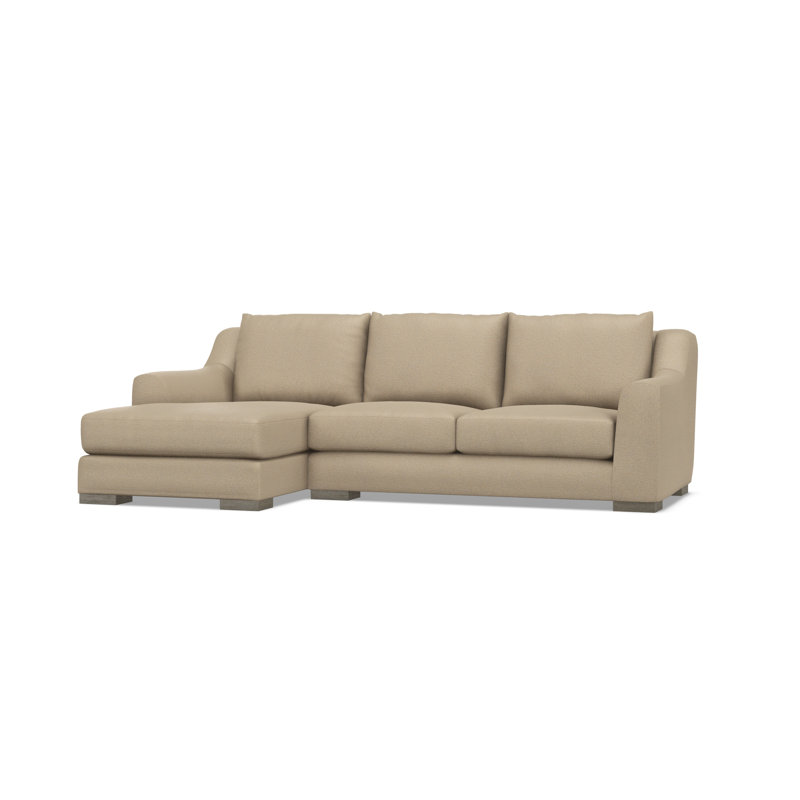 Gabi 3-Piece Fabric Sectional, Taupe Polyester, 35" H x  105" W x 63.5" D, Left Hand Facing